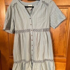 Knox Rose Light Blue Lace Midi Dress